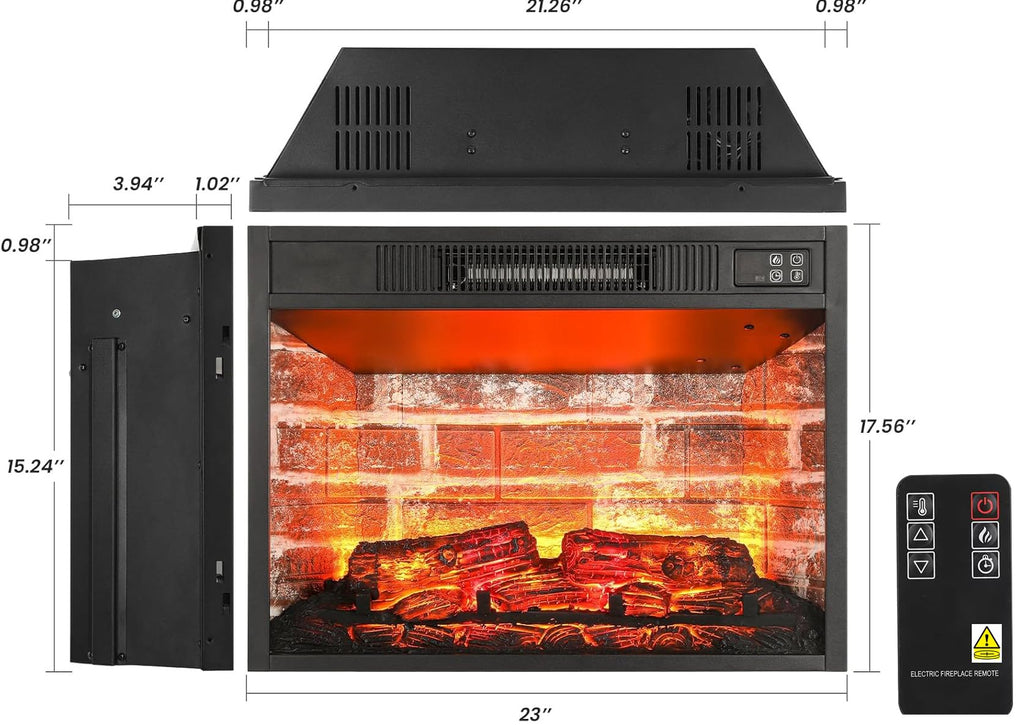 Naice 72" Electric Fireplace with Mantel and Cabinets, Fireplace TV Stand for Living Room Bedroom, Stacked Stone Surround and Remote Control 3D Realistic Flame, Black