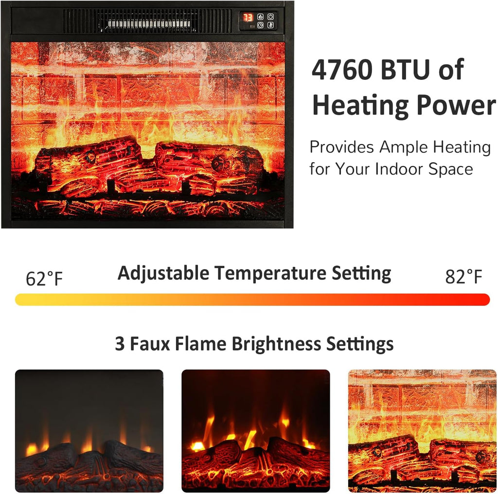 Naice 72" Electric Fireplace with Mantel and Cabinets, Fireplace TV Stand for Living Room Bedroom, Stacked Stone Surround and Remote Control 3D Realistic Flame